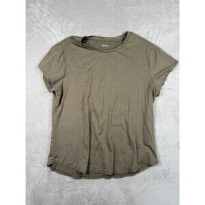 QUINCE Flowknit Breeze Tee Heathered Green Short Sleeve Shirt Women's L